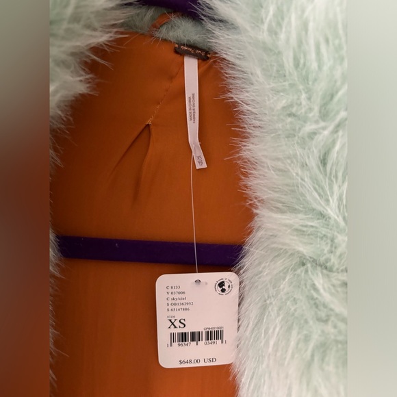 Free People Fluffy Flower Coat Seafoam Combo XS - Picture 9 of 12